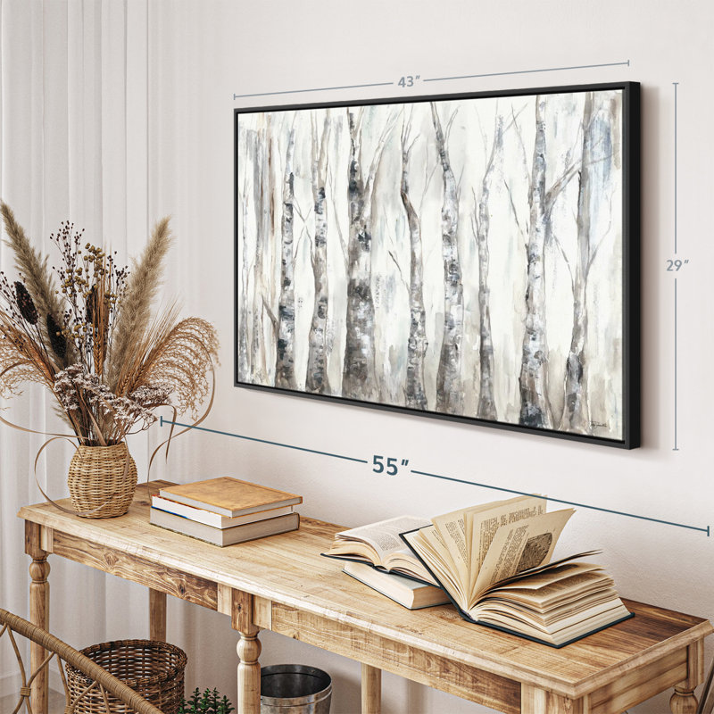 Nature «Winter Aspen Trunks Neutral Canvas Print», H 29 po x l 43 po