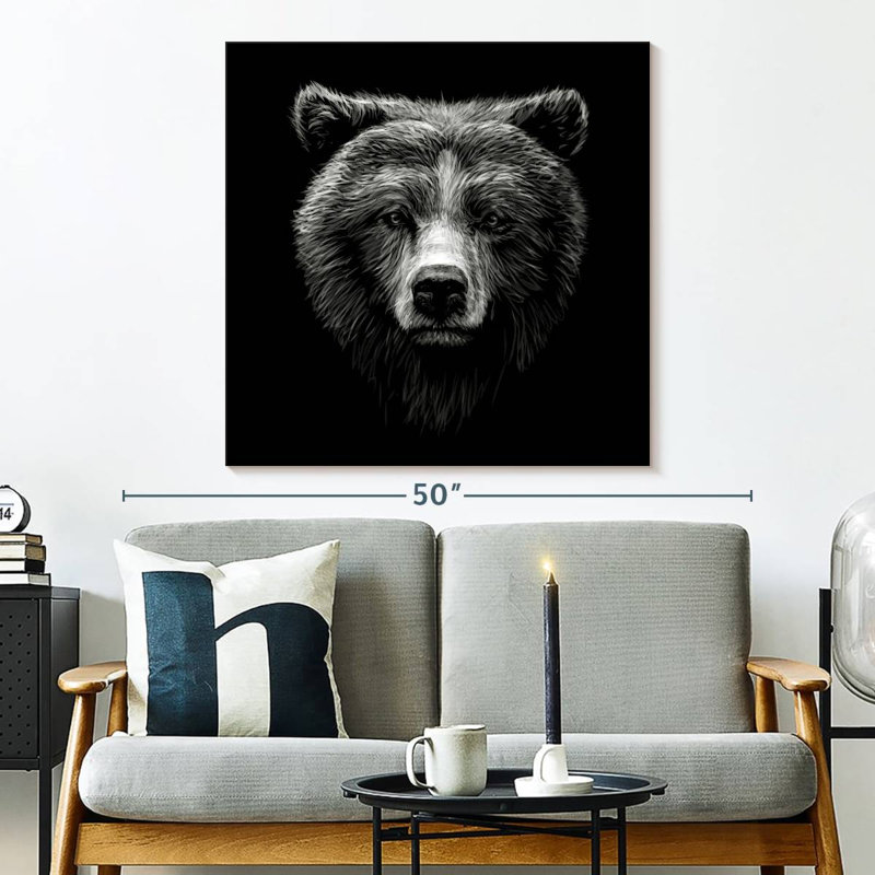 Brampt Grizzly Bear Face, 33" H x 33" W