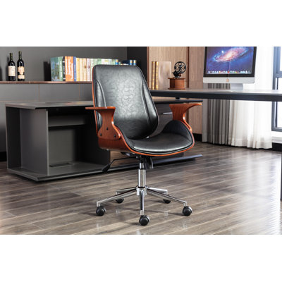 Amery Faux Leather Mid-Century Office Chair