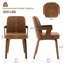 Chaises de salle à manger rembourrées en similicuir 19,5 ", chaise d'appoint moderne avec dossier complet et accoudoirs-356743037