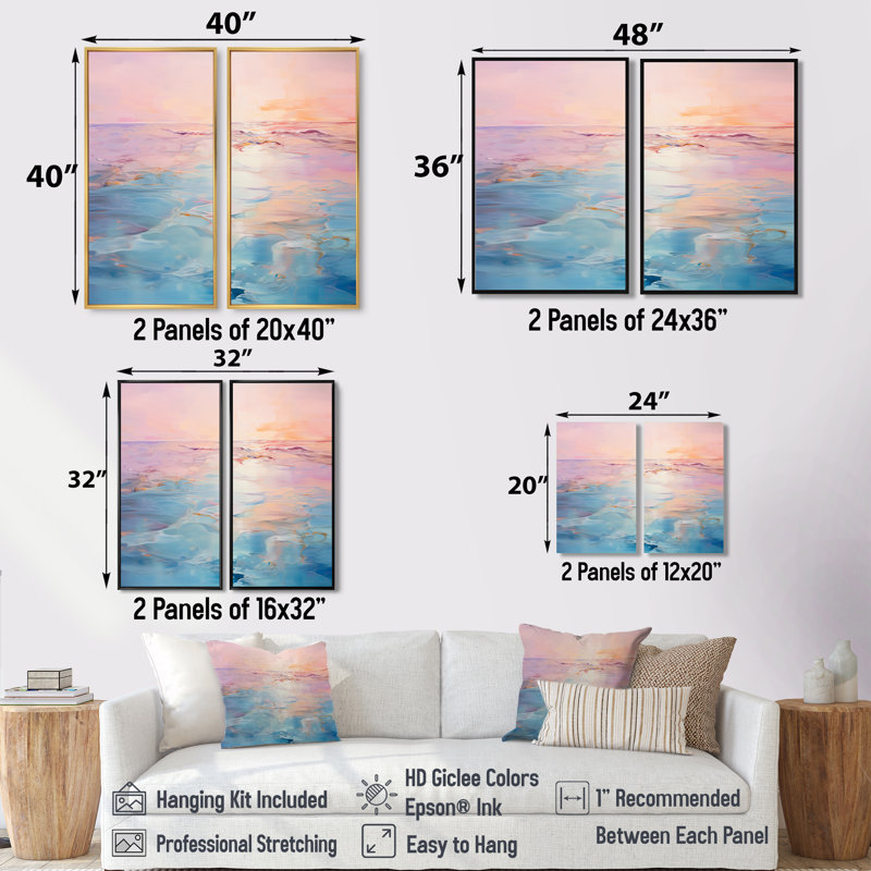 Rambo - Coastal Coastal Waves, art mural, 20" H x 24" W, Brown, Impression encadrée flottante