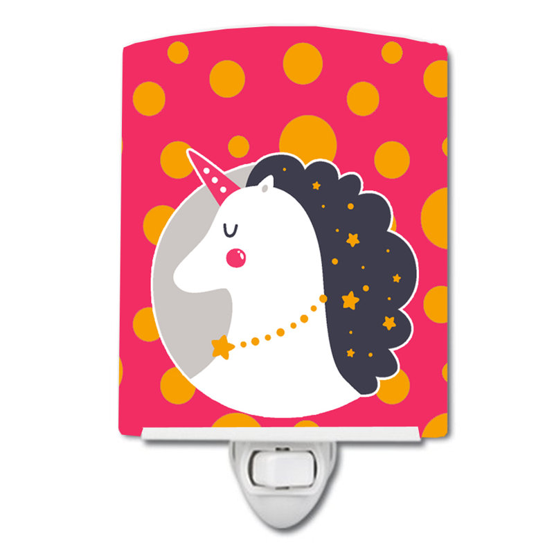 Éclairage de nuit en céramique licorne pois