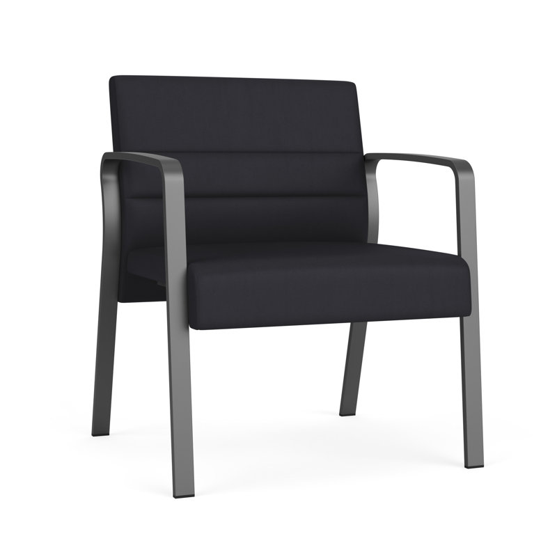 Chaise d'invité surdimensionnée Waterfall, Gris anthracite, Vinyle noir Patriot Plus