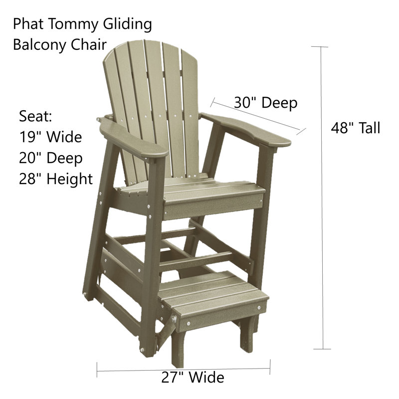 Phat Tommy BALCONY CHAIR GLIDER, Weatherwood