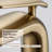 Modern Waterfall Single Hole Bathroom Sink Faucet with Wide Blade Spout, Brushed Gold-63414223