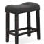 De 2 tabourets à hauteur de comptoir à boutons gris, avec siège de soutien et coussins de repose-pieds, tabouret de construction en bois massif 2, rembourrage confortable pour repose-pieds,