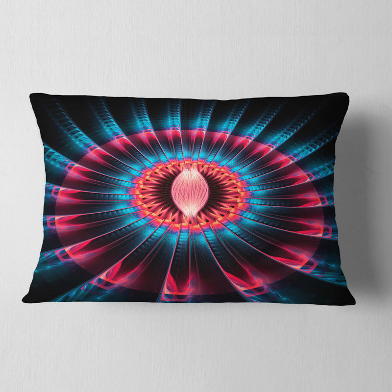 Coussin lombaire floral à fleur abstraite