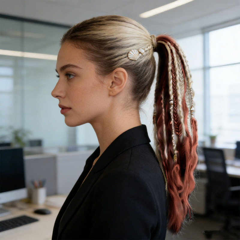 Elastic Dirty Braid Ponytail