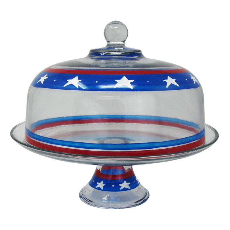 Patriotic Glass Cake Stand