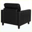 Chaise d'appoint rembourrée noire moderne pour le bureau de la chambre à coucher du salon-130375543