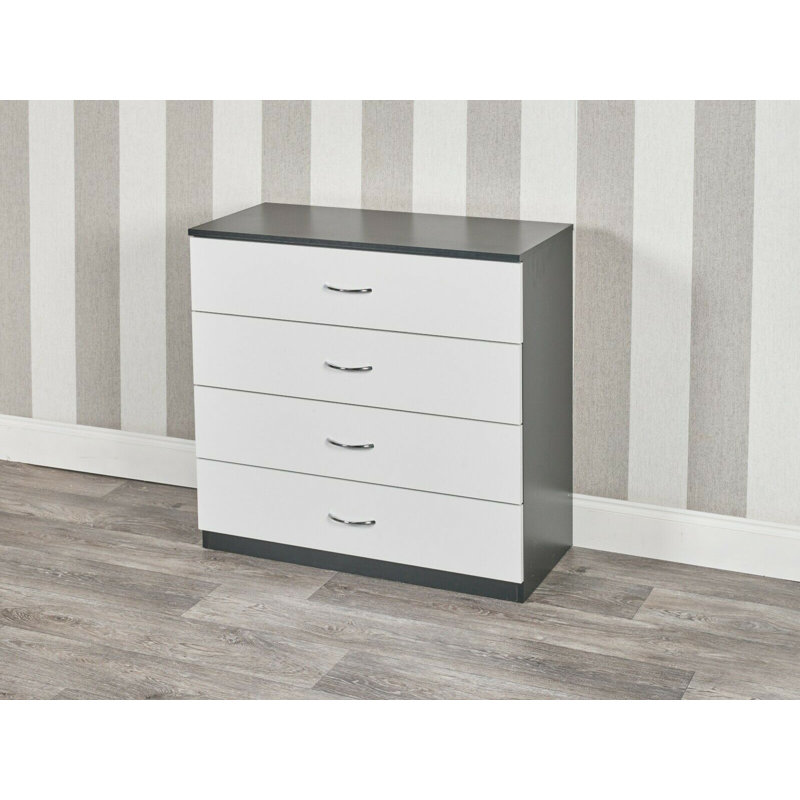 Keeton 75cm W 4 - Drawer Chest of Drawers, Black/White