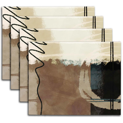 Ensemble de 4 napperons de 14 pi x 18 pi Merewatering Serene Modern Designer