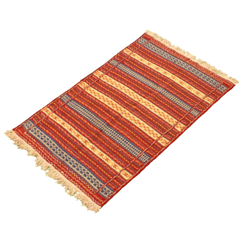 Tapis orange/jaune en laine fabriqué à la main kilim Winterbourne Down