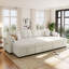 Canapé modulaire moderne avec rangement, tissu en peluche beige pour la maison