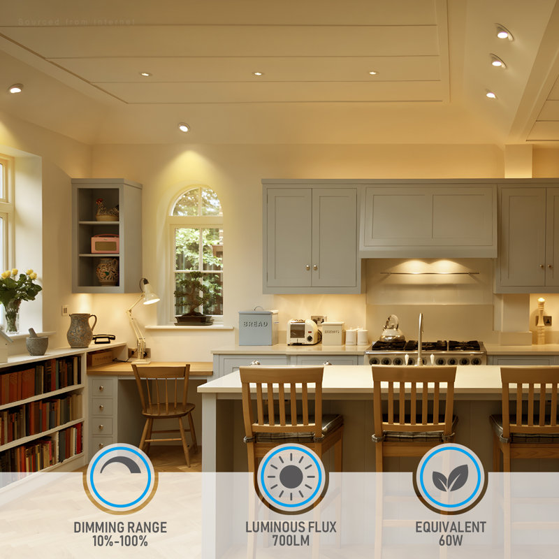 4'' Selectable Color Temperature 9 Watt Dimmable LED Retrofit Recessed Lighting Kit