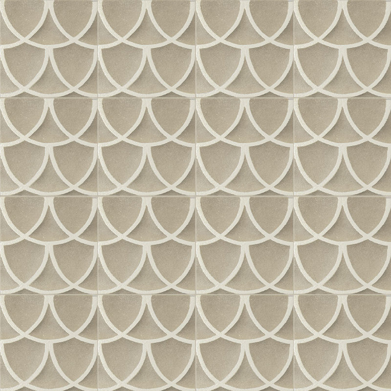 Handmade 8X8 Forma Vitrea Decorative Porcelain Tile, Beige
