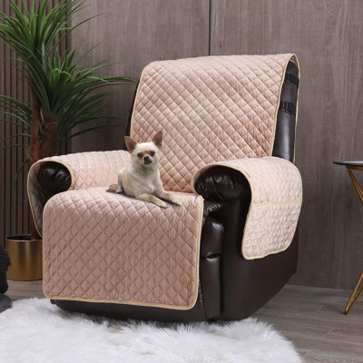 Velvet Recliner Covers Non Slip Waterproof Large Recliner Chair Covers for Leather Chairs Reversible Recliner Sofa Cover Beige Velvet Recliner Covers Non Slip Waterproof Large Recliner Chair Covers for Leather Chairs Reversible Recliner Sofa Cover Beige