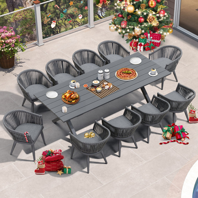 Ensemble repas rectangulaire avec coussins, 10