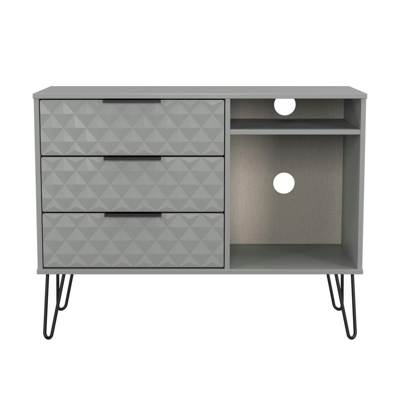 Tarkio 3 Drawer TV Unit, Grey