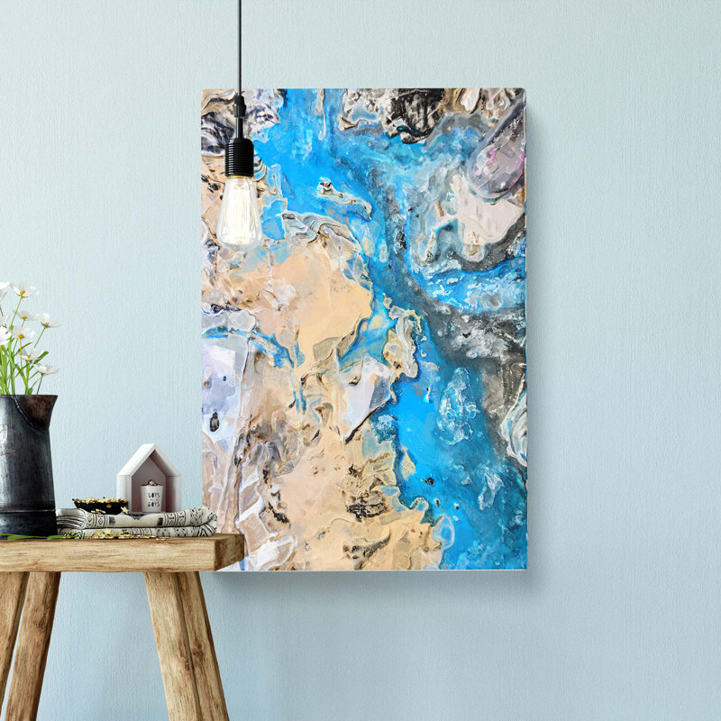 Day Of Blues In Abstract - Wrapped Canvas Print, 60cm H x 40cm W x 3cm D