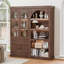 Ensemble d'armoires de rangement de 70 po de hauteur avec tablettes à DEL et garde-robe en verre, armoire moderne en bois avec tiroirs, rangement multifonctionnel pour le salon et la chambre à coucher