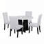 Ensemble de table de salle à manger 5 pièces, table de salle à manger moderne de 43 pouces et 4 chaises rembourrées pour la salle à manger, la cuisine, le salon, facile à assembler-579408295