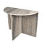 Table d'appoint en demi-lune moderne en marbre véritable de 20 po Patrice, gris et beige, table d'appoint en demi-cercle avec base en croix pour le salon-1191366892