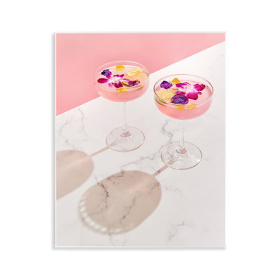 Art mural rose sur fond floral par Lish Creative