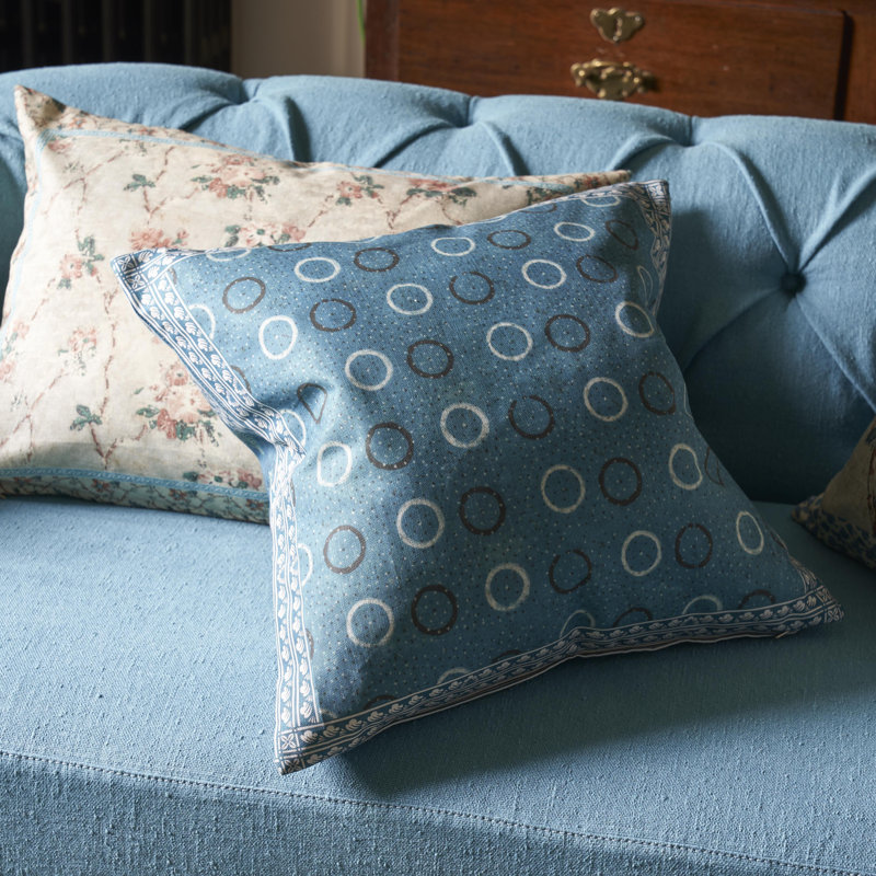 Indigo Circles Indigo Decorative Pillow