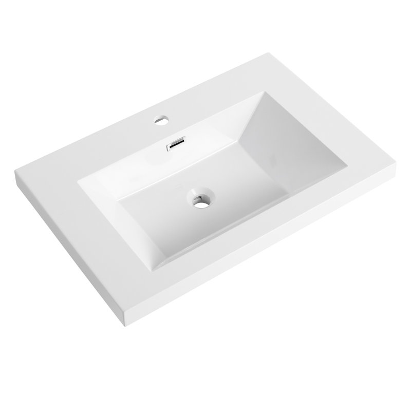 Gloss White 30" Bathroom Resin Sink - Strong And Stylish Style Attractive Design