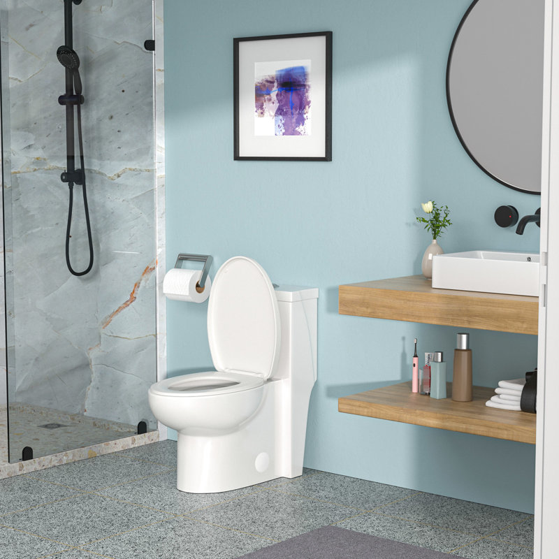 Toilette en céramique à double chasse avec siège et système de chasse efficace - Modernisation de la salle de bain et du siphon