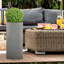 Concrete Effect Tall Planter, Frostproof Outdoor Plant Pot, Tall Garden Planter with Drainage Holes, Tall Square Plant Pot-35994148-36035301
