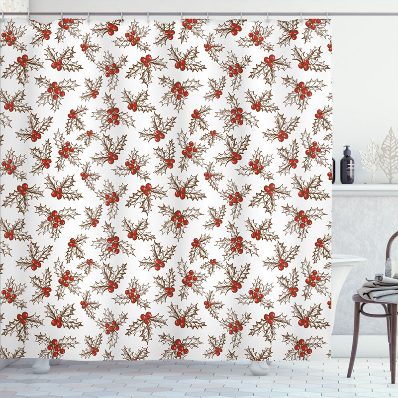 Shower Curtain with Hooks Included, 75" H x 69" W