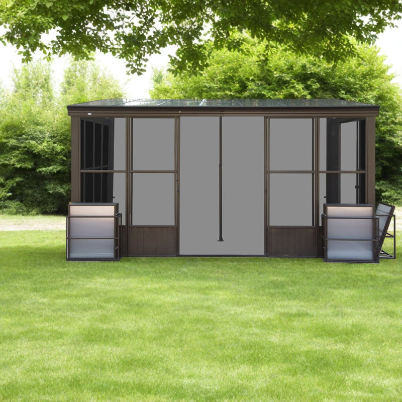 Pavillons et abris de jardin modernes (doit inclure la structure), véranda en aluminium 10 x 14