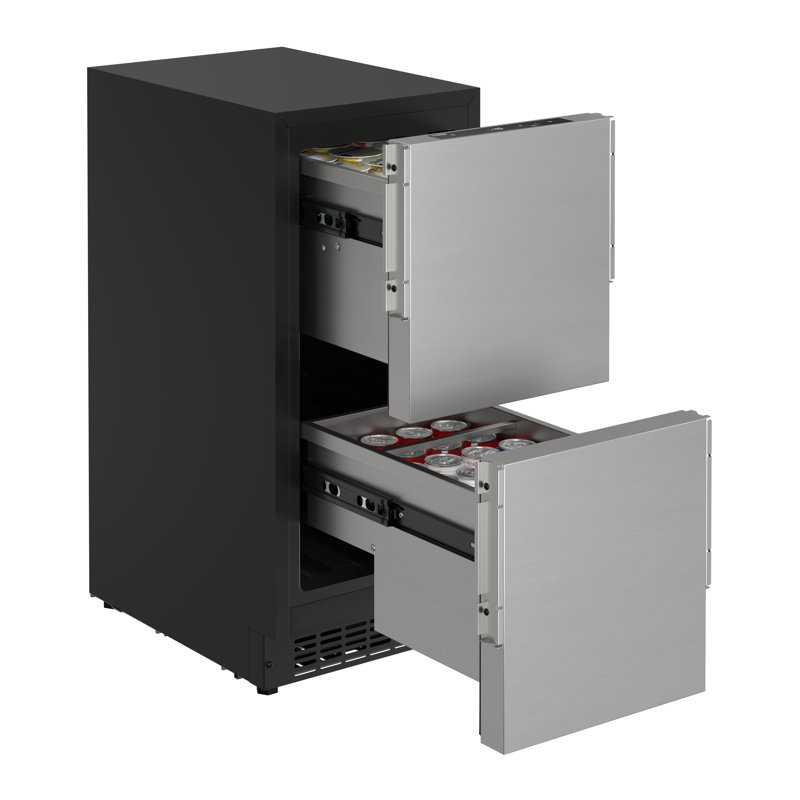15" Built In Panel Read 2 Drawer Undercounter Compact Freezerless Refrigerator / Beverage Center