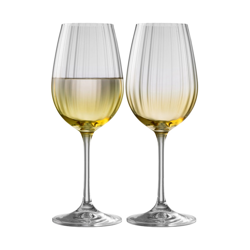 Briena 400ml White Wine Glass Set, Amber