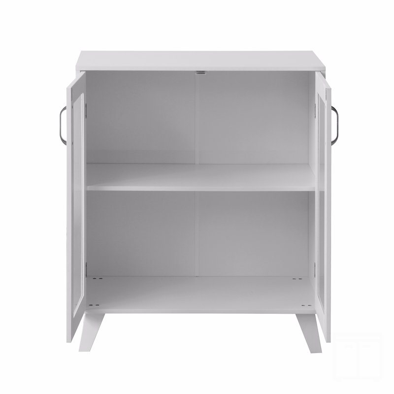 Rangement pour armoire de salon moderne avec 2 portes en verre et tablette réglable