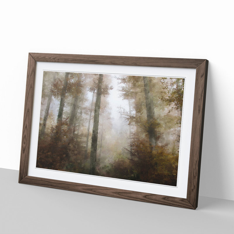 Sunlight Forest Vol.6 - Picture Frame Painting, 36cm H x 48cm W x 2cm D, Walnut Framed