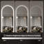 Miroir mural 65 po x 21 po à DEL pleine longueur, arche symétrique, bordure en verre givré, température à 3 couleurs à intensité variable, verre argenté sans cuivre, câblé ou à brancher