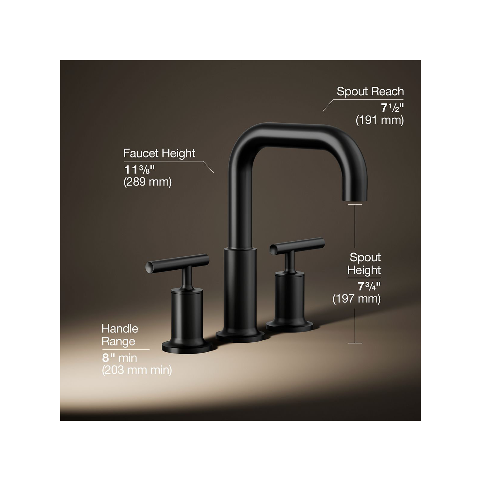 Purist for Two Deck-Mount Bath Faucet Trim for High-Flow Valve with Lever Handles, Valve Not Included, Matte Black