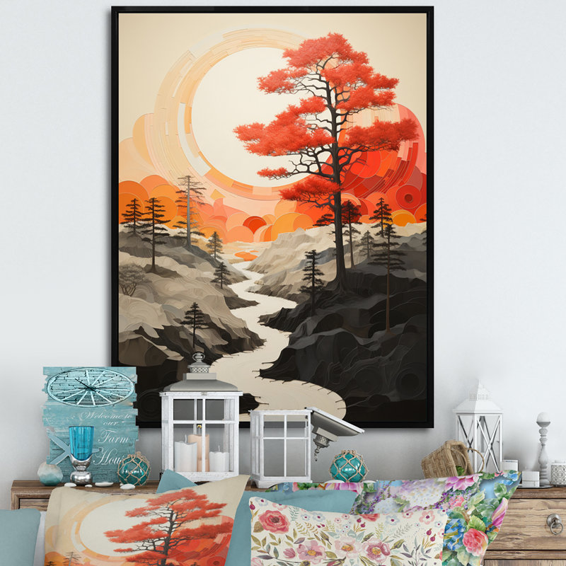 " Bold Geyser Natures Fountain III ", 32" H x 24" W x 1" D, Black Floater Framed