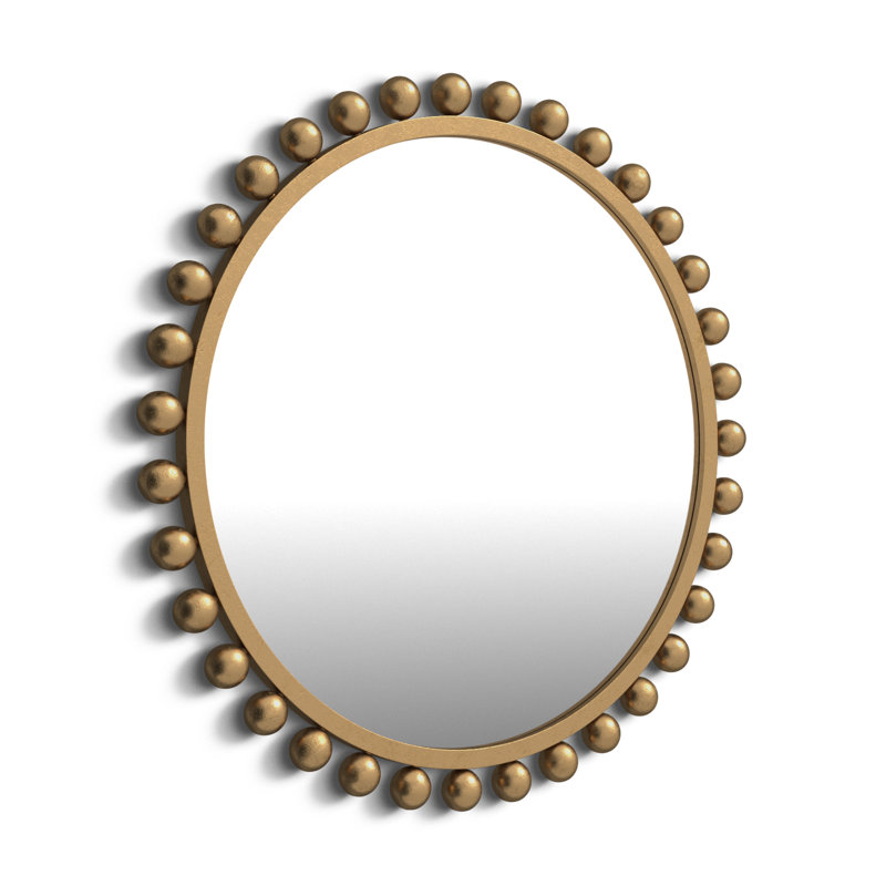Suzie Metal Flat Wall Mirror, Gold