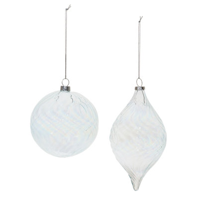 Wavy Glass Ornament (Set of 6)