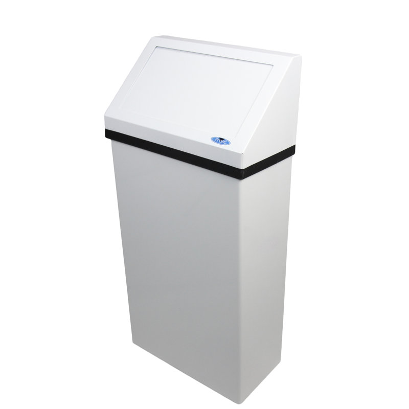Wall Mounted Waste Receptacle, White Epoxy