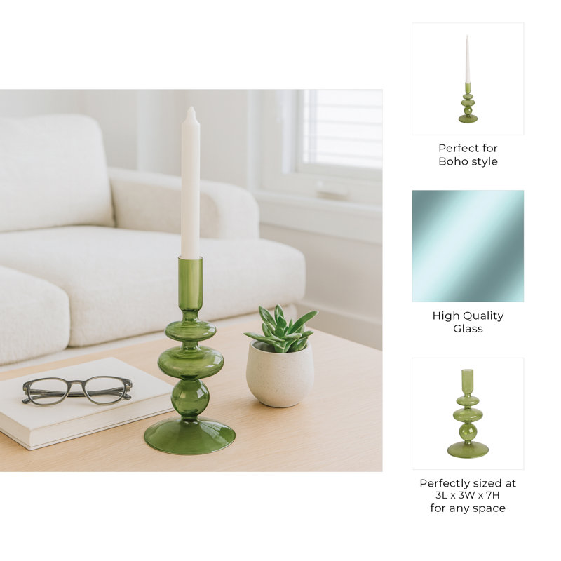 Candlestick Holder, Green
