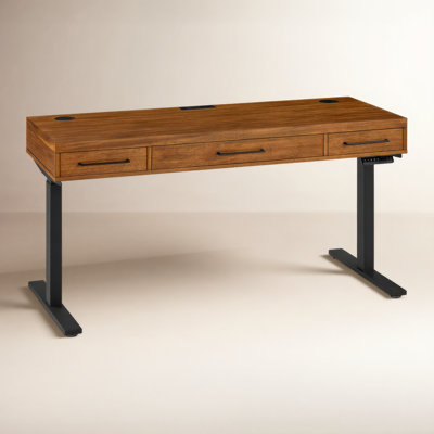 24" Adjustable Height Oak Standing Desk