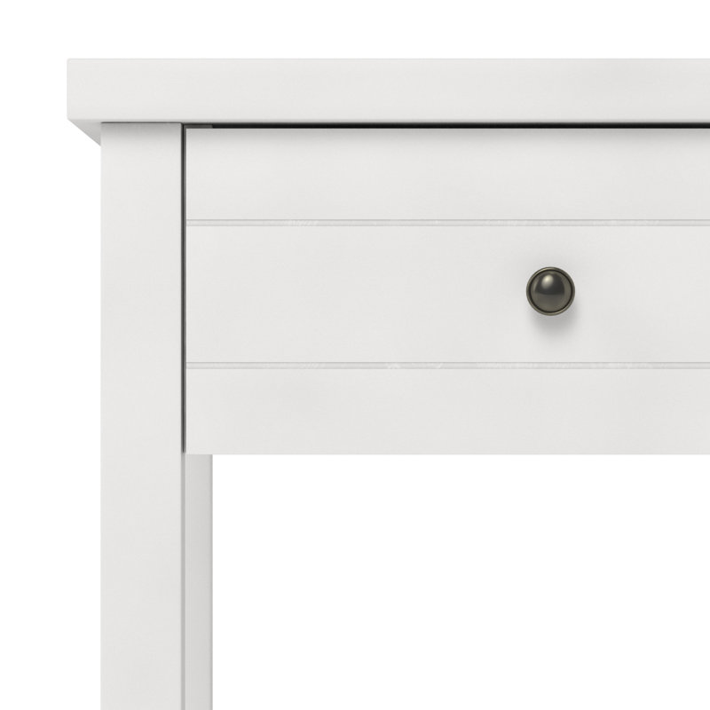 Table de bout et rangement à 1 tiroir Kiara, Blanc