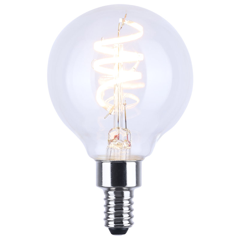 4 Watt G16.5 LED Reminiscent Flex Gray Coil Filament E12 3000K 120 Volt, 2700 Kelvins