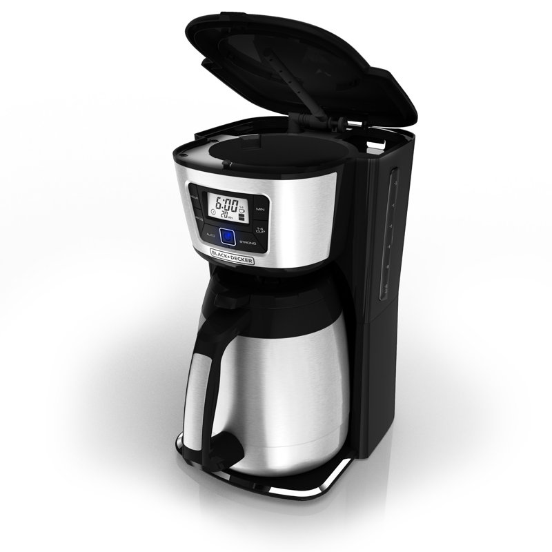BLACK+DECKER CM2035B-1 BLACK+DECKER 12-Cup Thermal Coffee Maker, Keep Coffee Hot with Insulated Stainless Steel Carafe, Digital Controls, Easy to Clean.