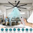 Jawanna Ceiling Fan with Light, 8-Blade Large Ceiling Fan with Remote, 6-Speed Reversible DC Motor, Indoor Outdoor Use, Dimmable 3-Color LED for Living Room, Working Room, Terrace-295924164